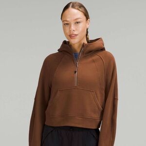 Lululemon Scuba Oversized Half-Zip Hoodie XS/S Roasted Brown